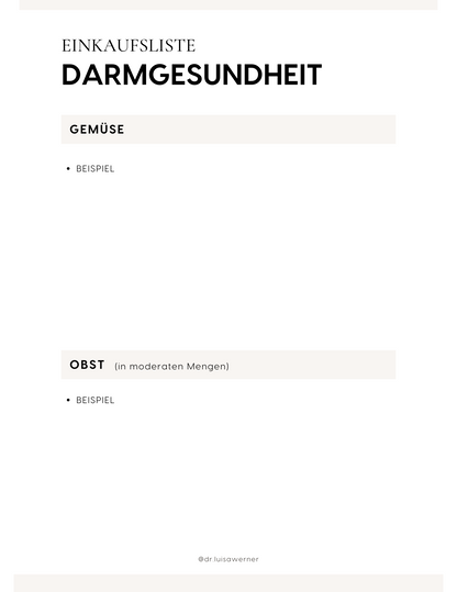 Einkaufsliste: Darmgesundheit